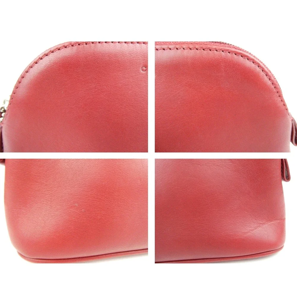 Coach red leather